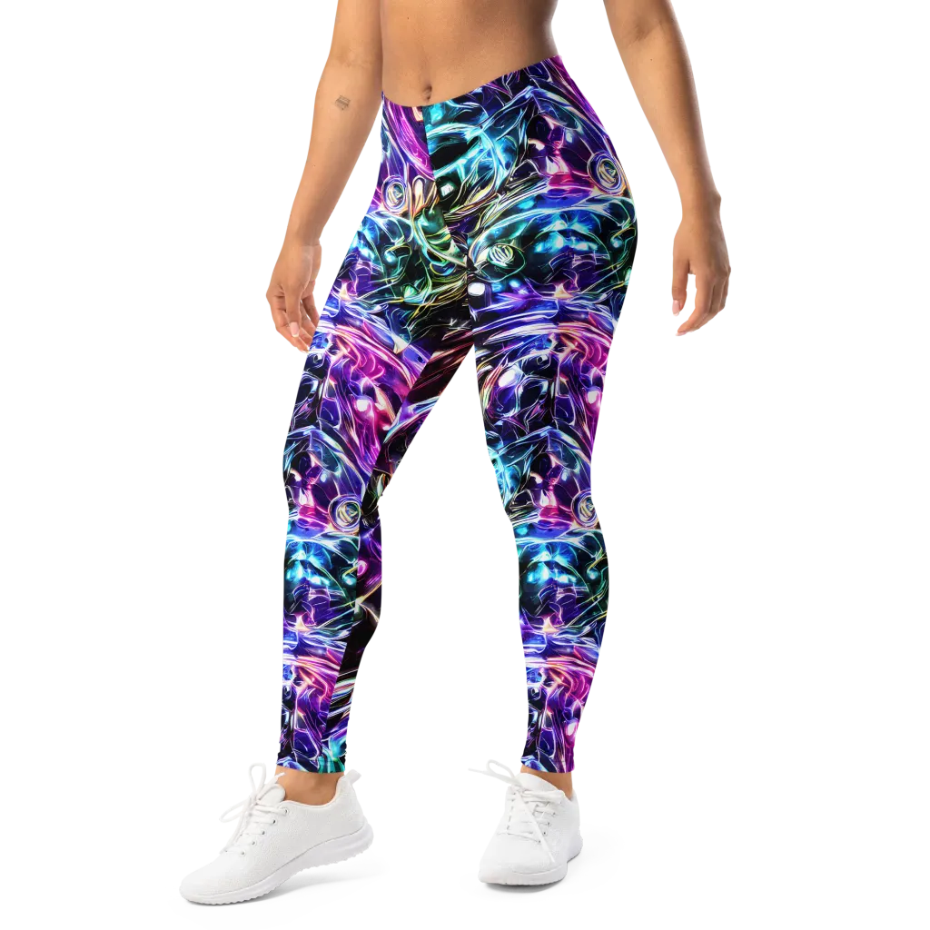 Cosmic Chrome on Leggings — Left Front