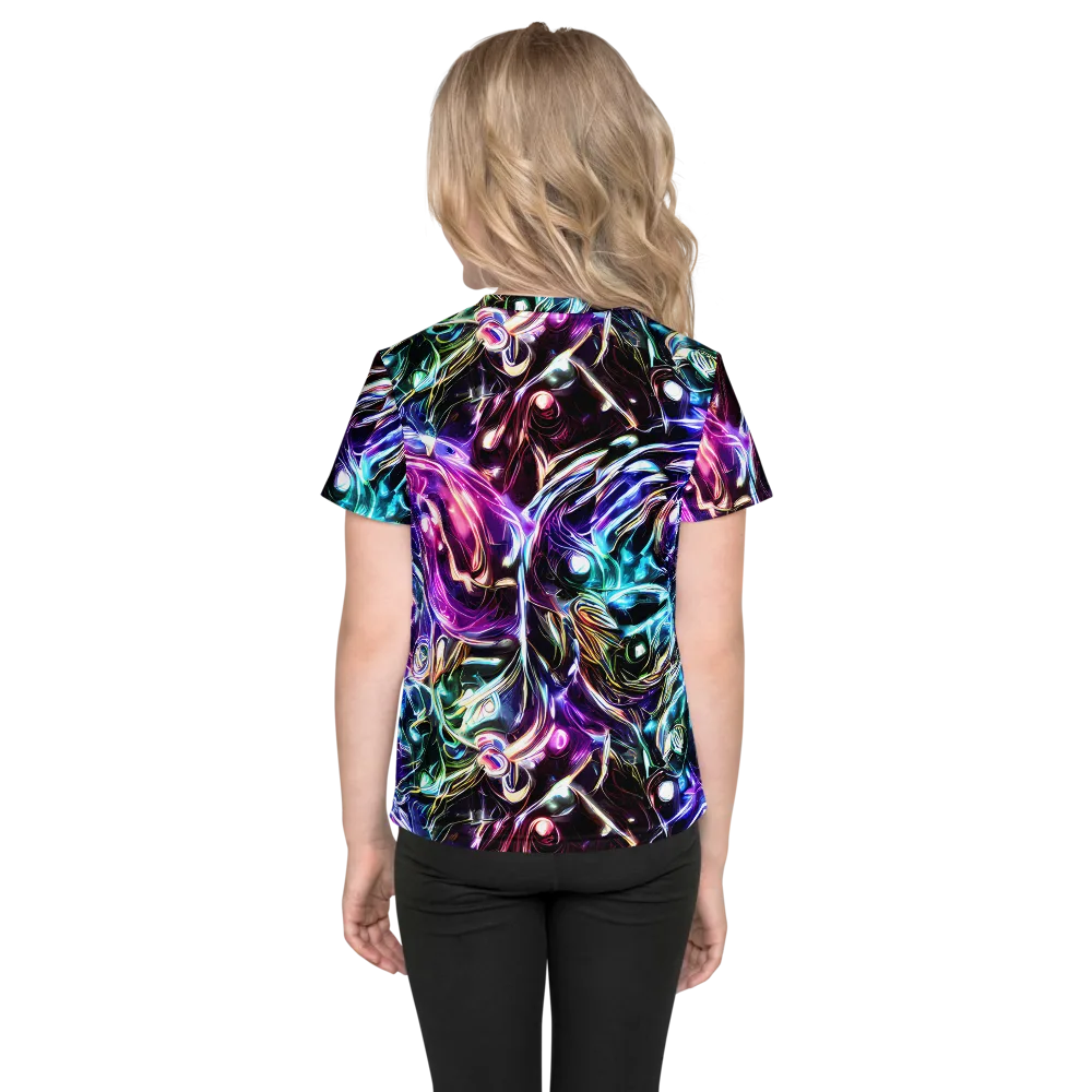 Cosmic Chrome on Kids Crew Neck T-Shirt — Back