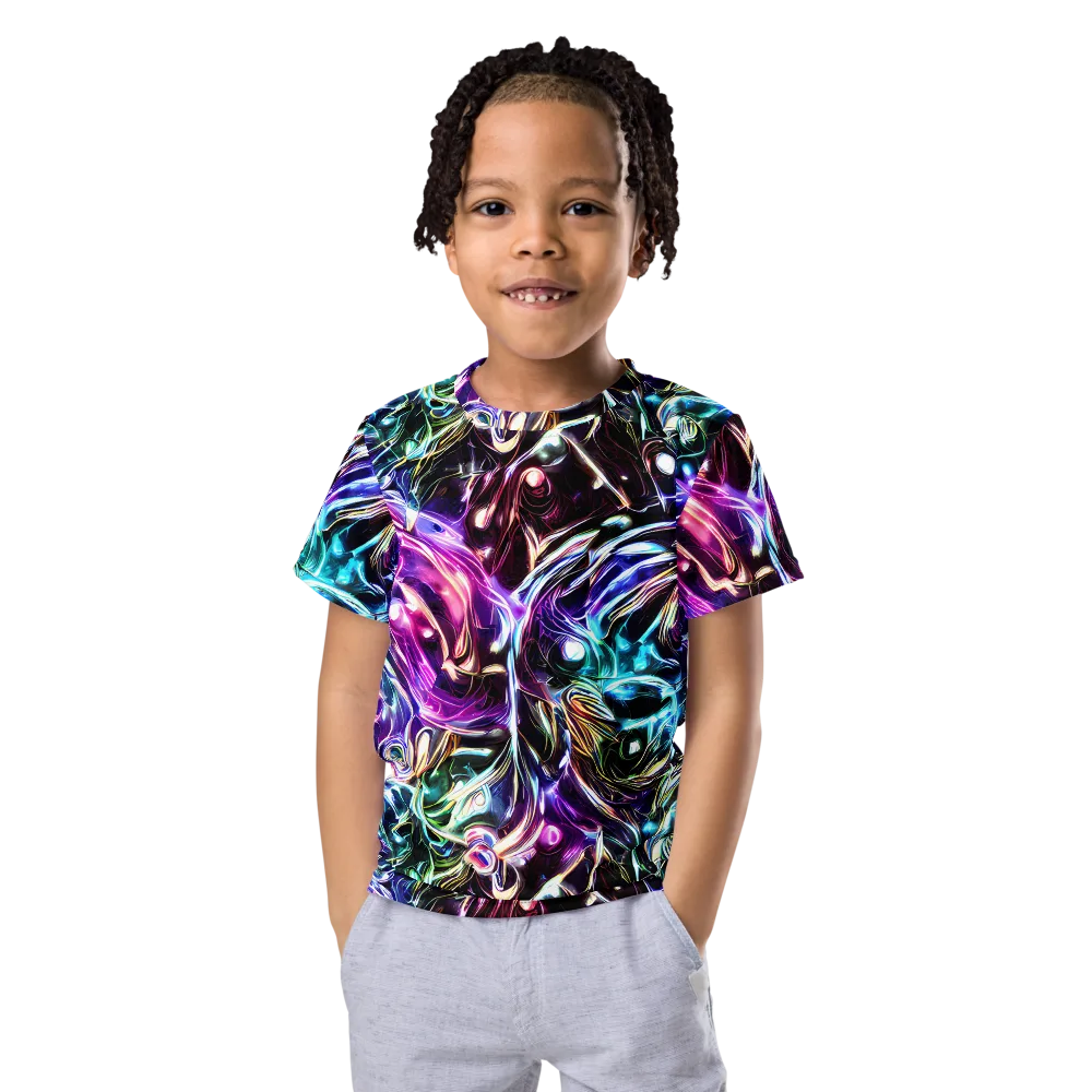 Cosmic Chrome on Kids Crew Neck T-Shirt — Front