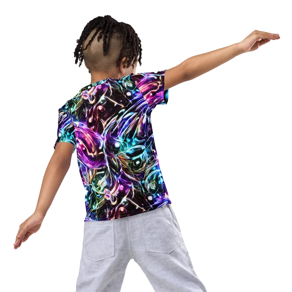 Cosmic Chrome on Kids Crew Neck T-Shirt — Back