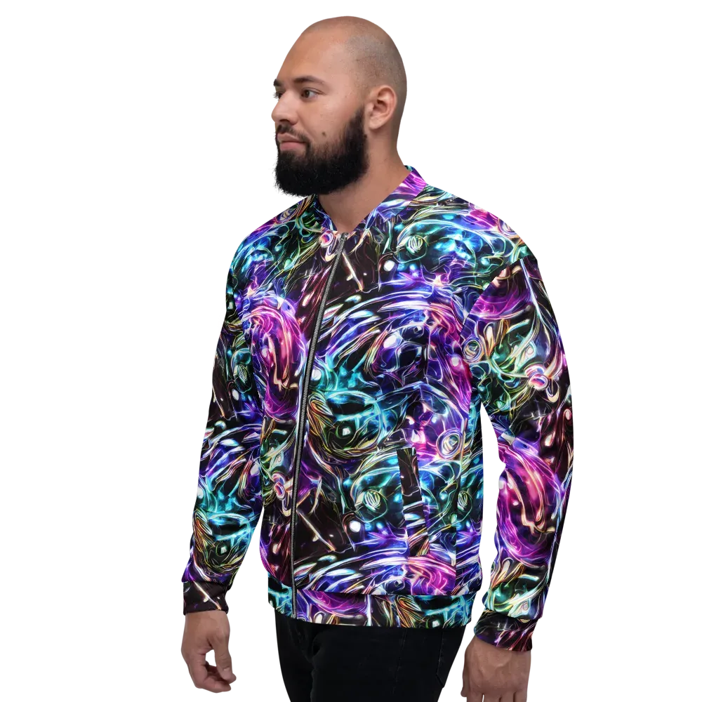 Cosmic Chrome on Bomber Jacket — Left