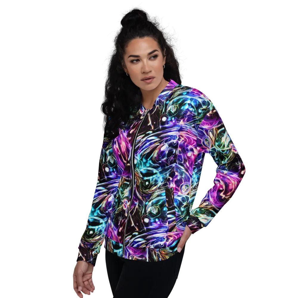 Cosmic Chrome on Bomber Jacket — Left