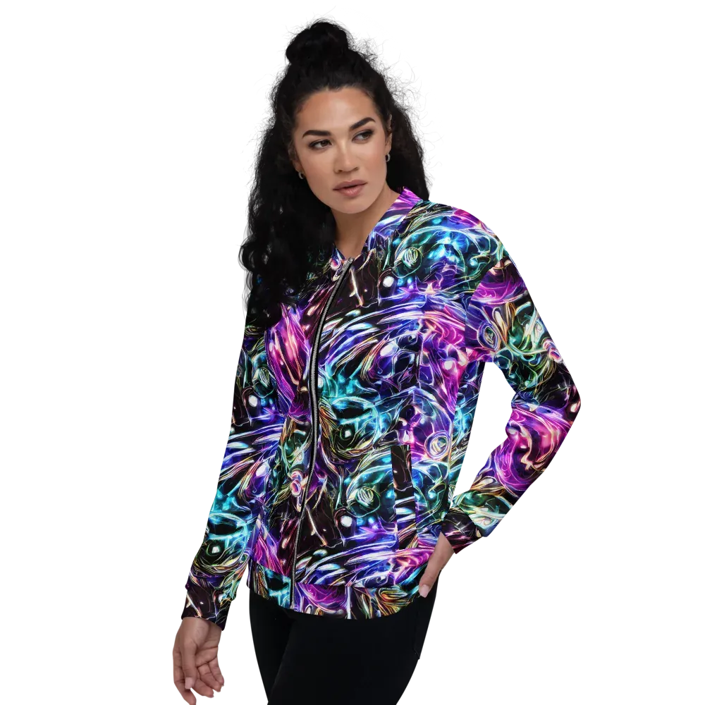 Cosmic Chrome on Bomber Jacket — Left