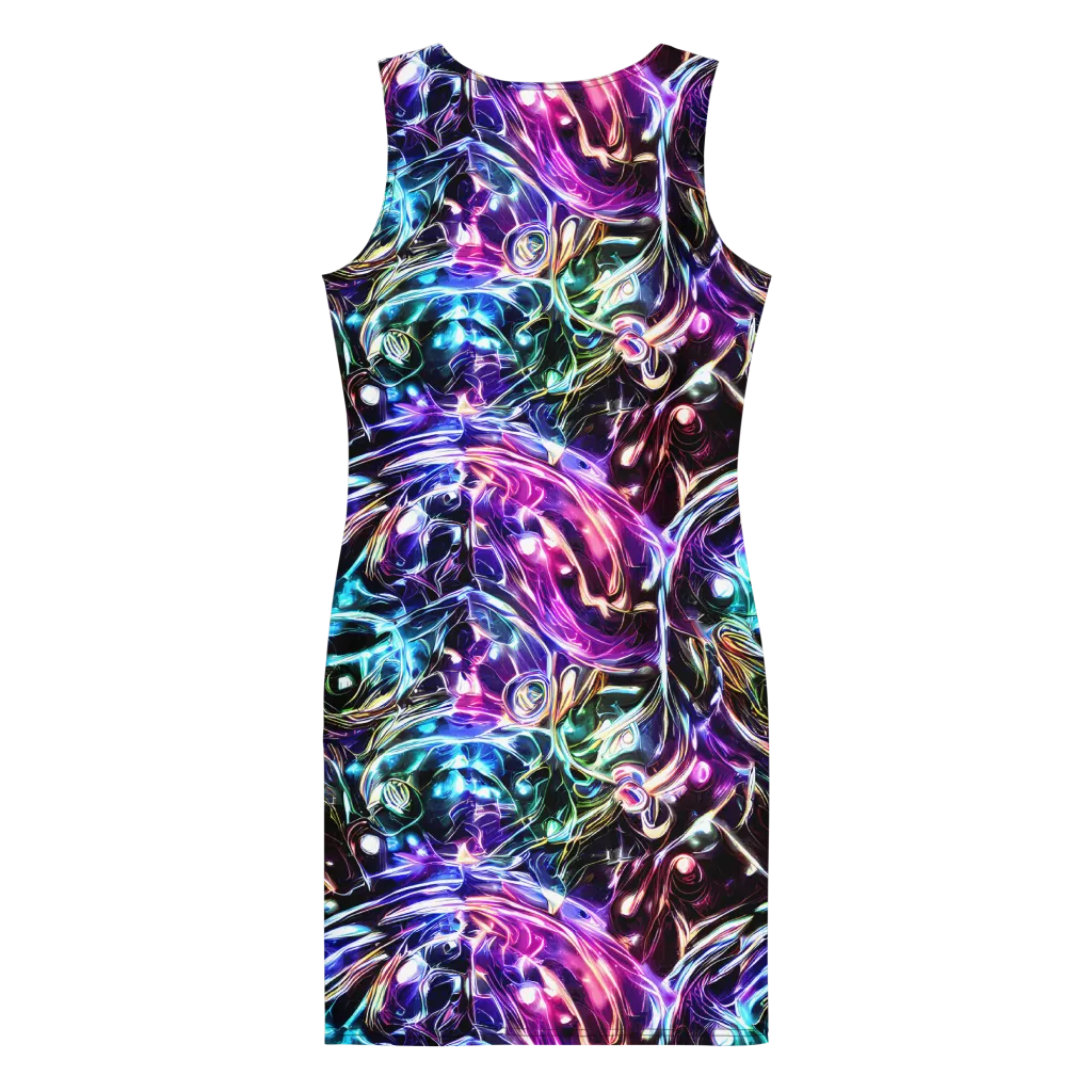 Cosmic Chrome on Bodycon Dress — Back