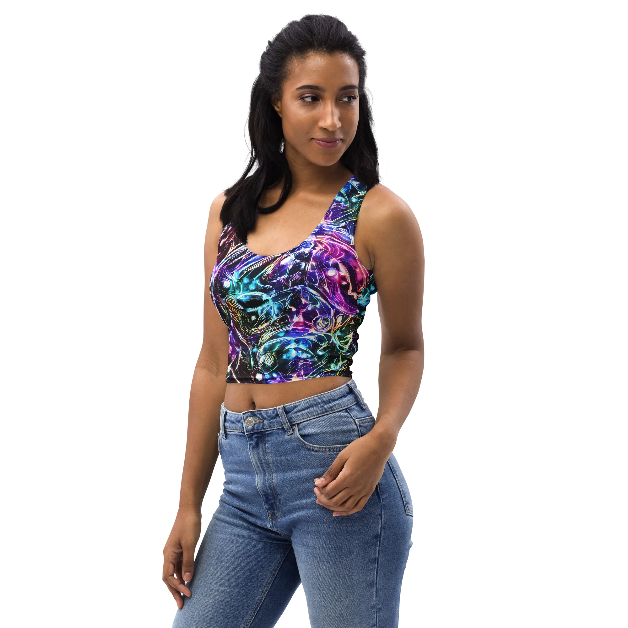 Cosmic Chrome on Crop Top — Left Front