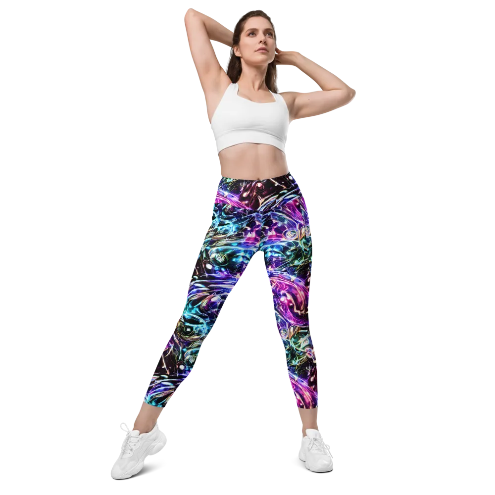 Cosmic Chrome on Leggings with Pockets — Front