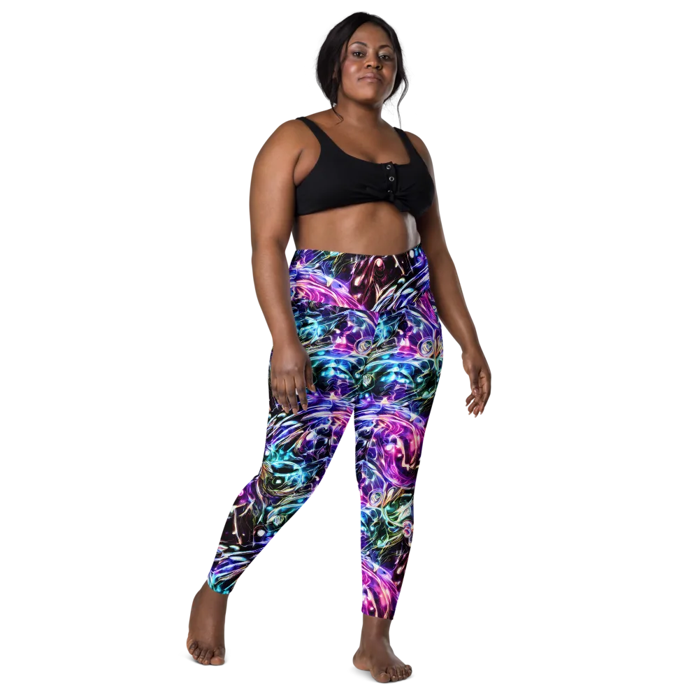Cosmic Chrome on Leggings with Pockets — Front
