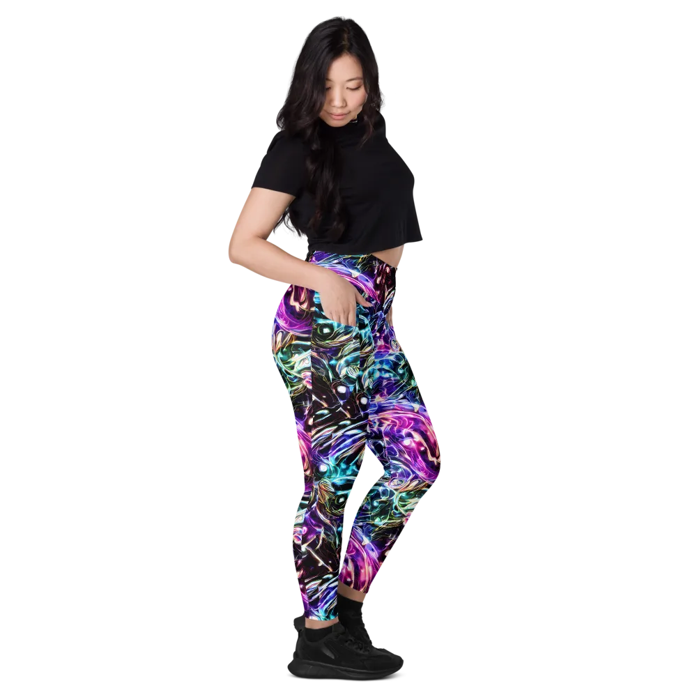 Cosmic Chrome on Leggings with Pockets — Right