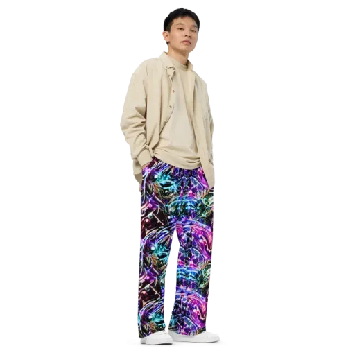 Cosmic Chrome on a Wide-Leg Pants
