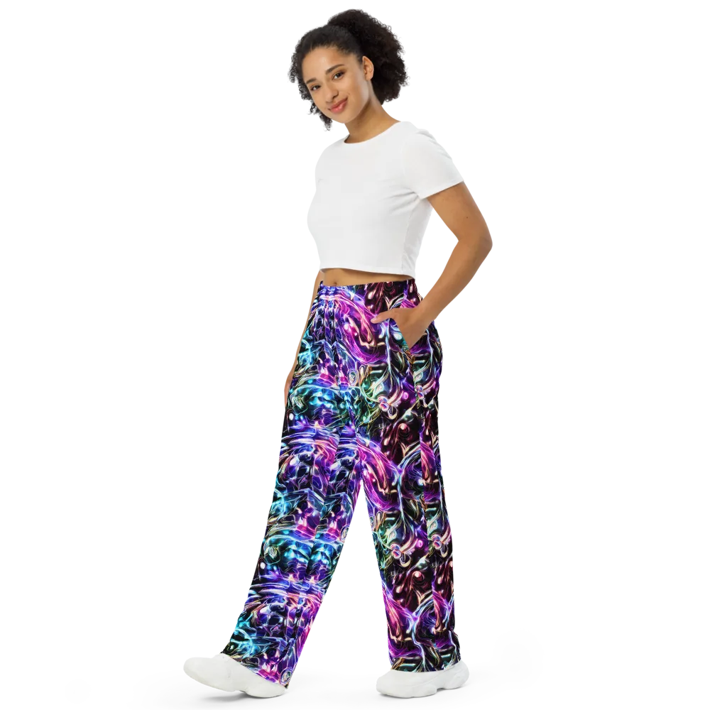 Cosmic Chrome on Wide-Leg Pants — Left Front