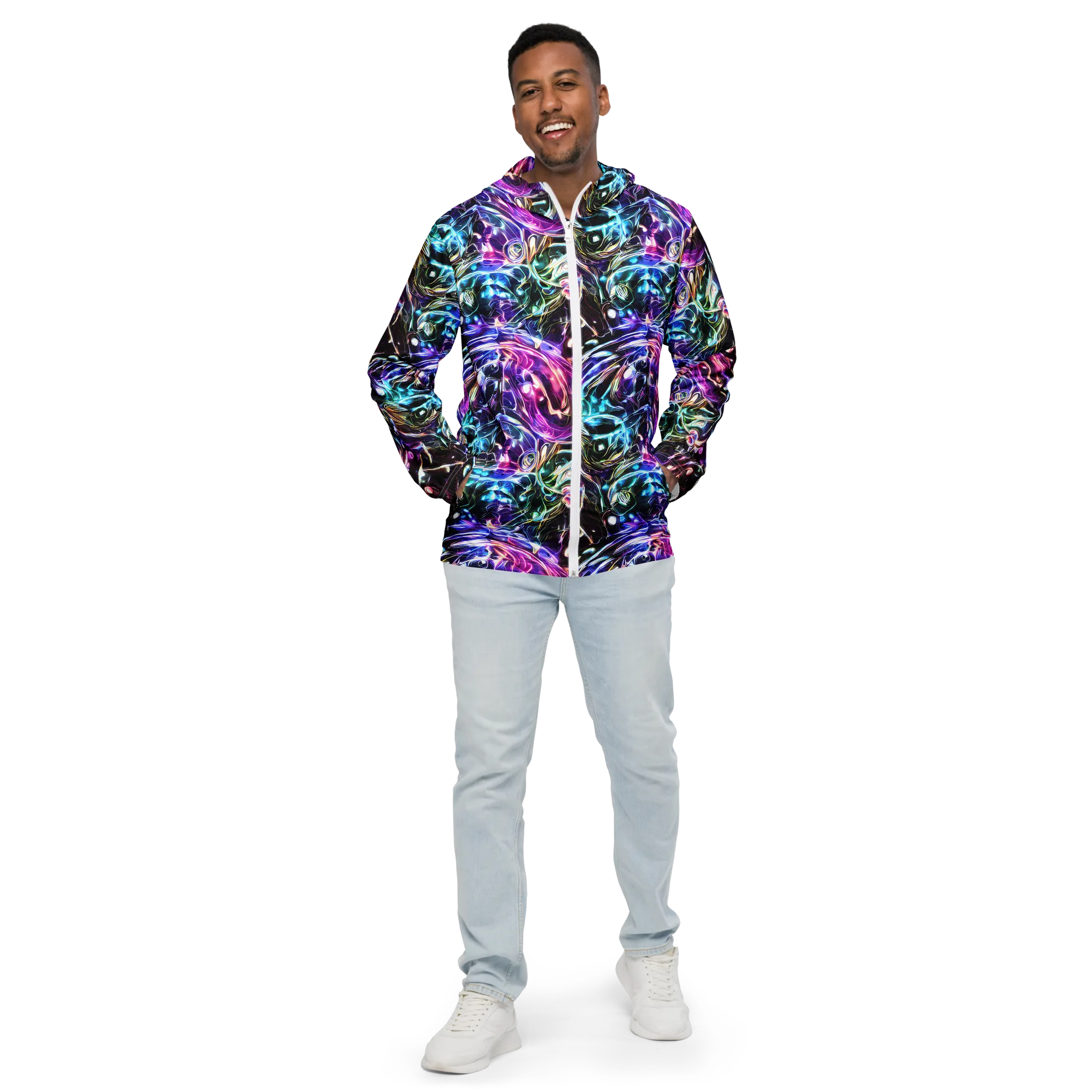 Cosmic Chrome on Men's Windbreaker — Front