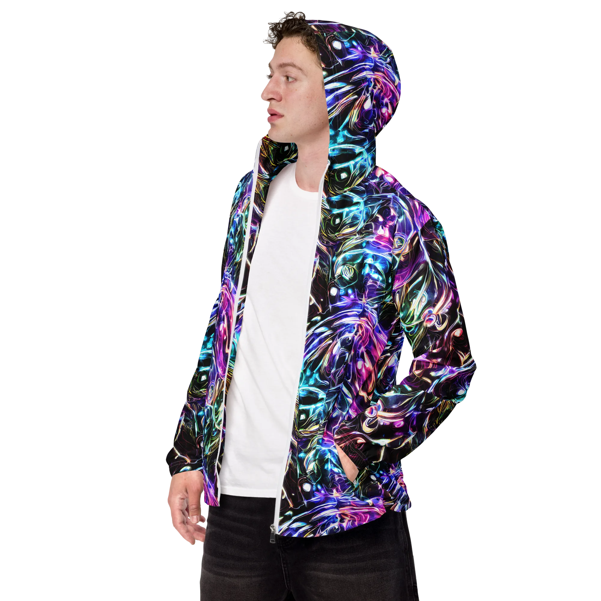 Cosmic Chrome on Men's Windbreaker — Left Front