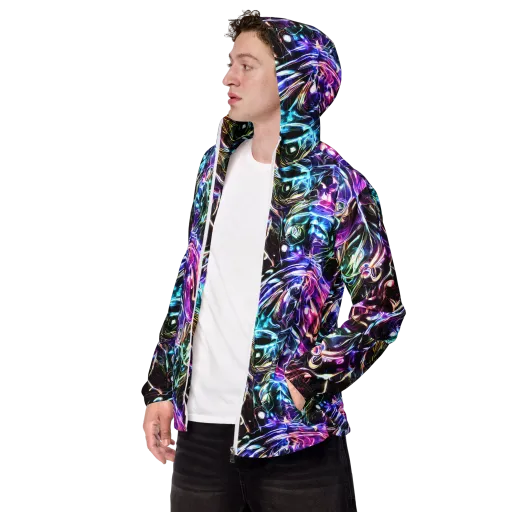 Cosmic Chrome on a Men's Windbreaker