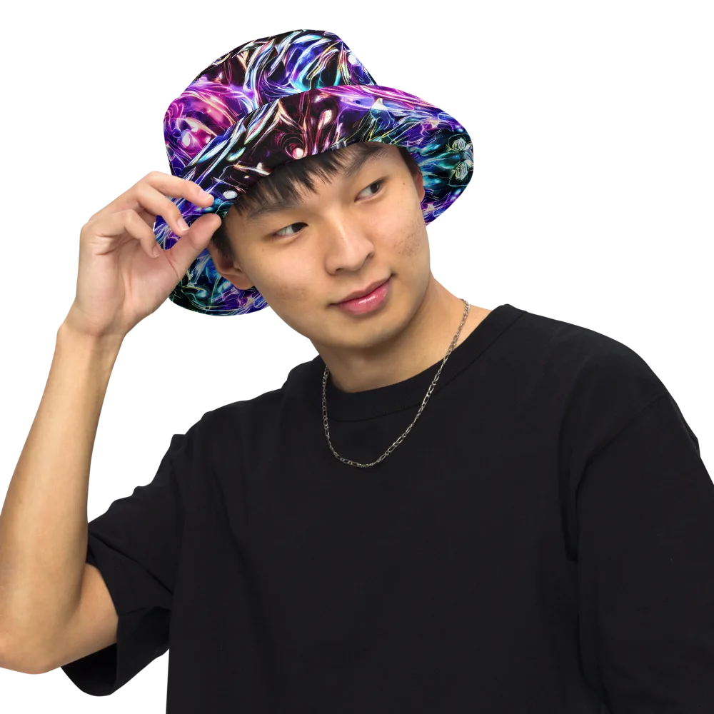 Cosmic Chrome on Reversible Bucket Hat — Front Inside
