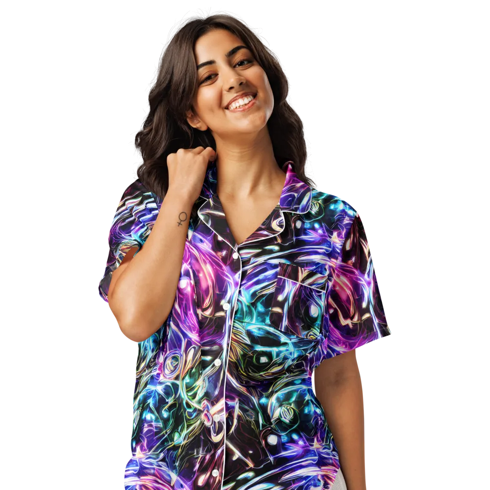 Cosmic Chrome on Women's Short Sleeve Pajama Top — Front