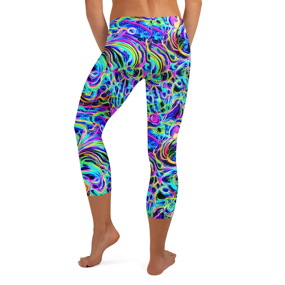 Acid Tidal on Capri Leggings — Back