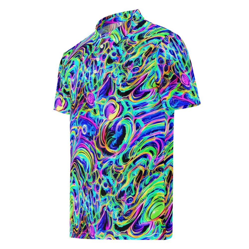 Acid Tidal on Men's Slim Fit Polo Shirt — Left Front