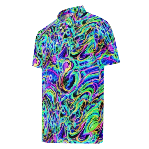 Acid Tidal on a Men's Slim Fit Polo Shirt