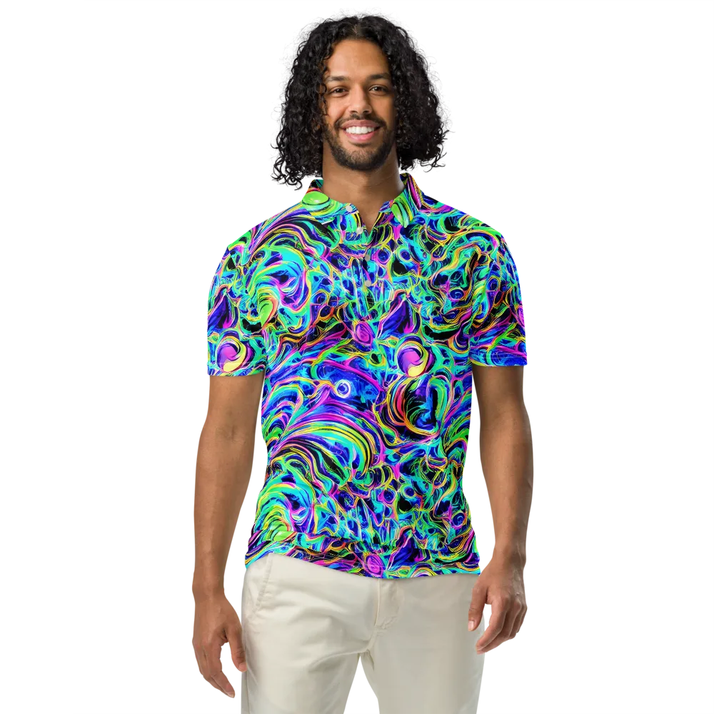 Acid Tidal on Men's Slim Fit Polo Shirt — Front