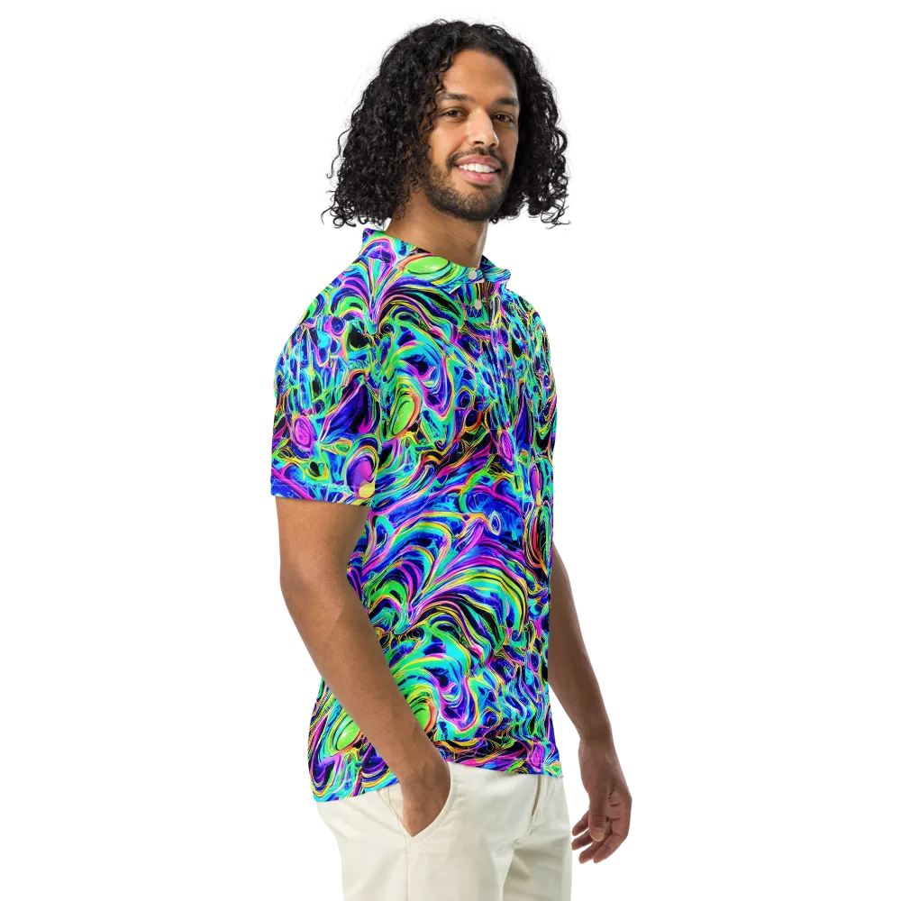 Acid Tidal on Men's Slim Fit Polo Shirt — Right Front