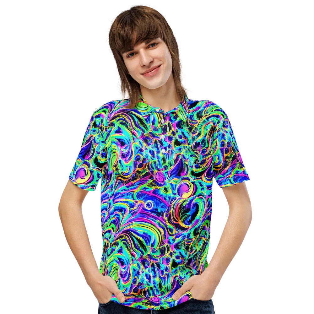 Acid Tidal on Men's Slim Fit Polo Shirt — Front