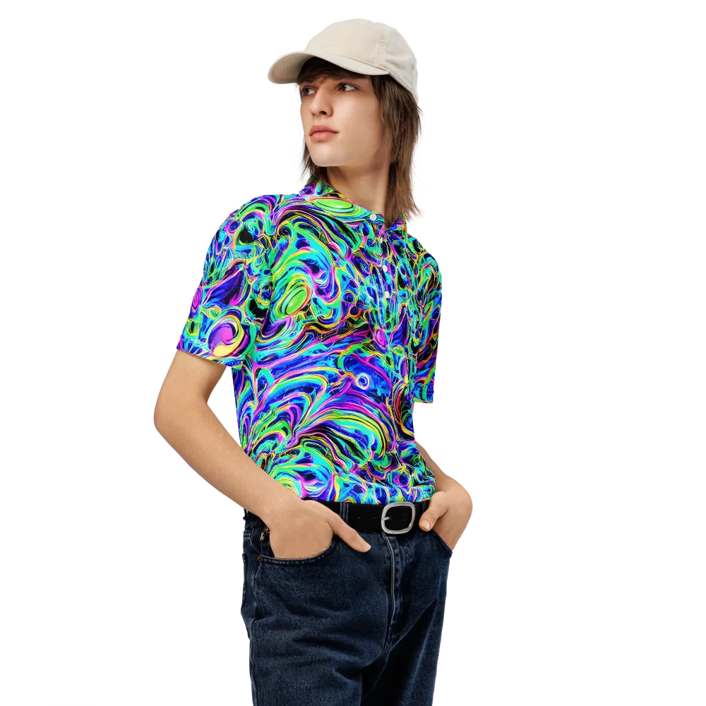 Acid Tidal on Men's Slim Fit Polo Shirt — Right Front