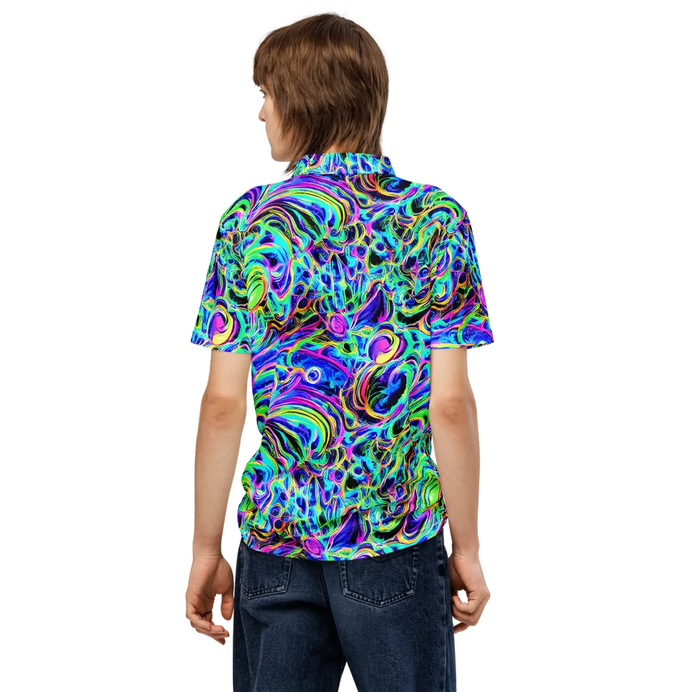 Acid Tidal on Men's Slim Fit Polo Shirt — Back