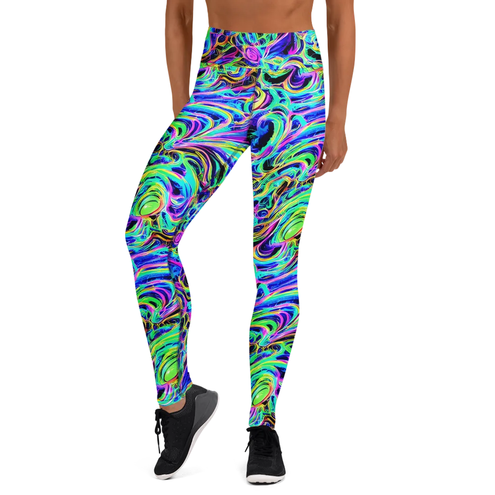 Acid Tidal on Yoga Leggings — Front