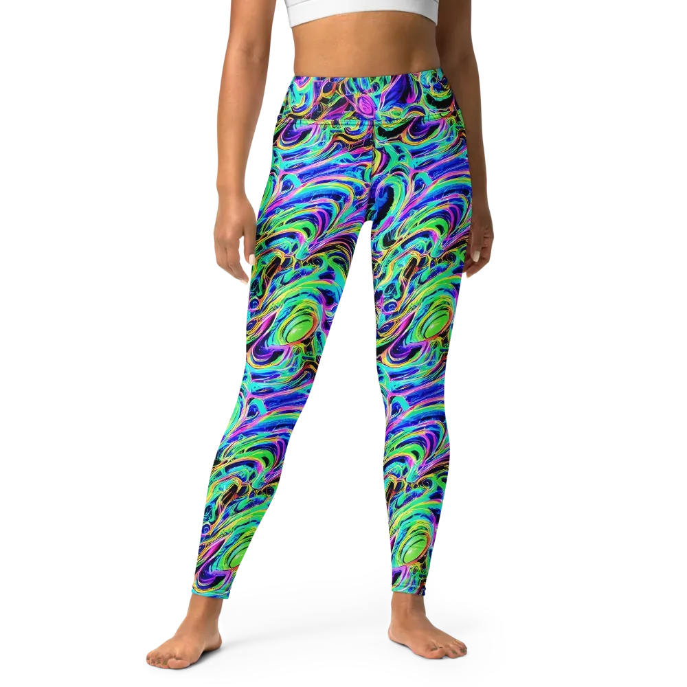 Acid Tidal on Yoga Leggings — Front
