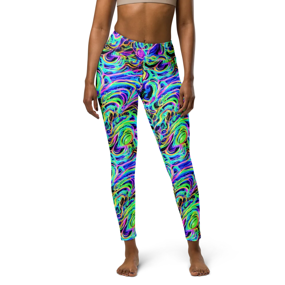 Acid Tidal on Yoga Leggings — Front