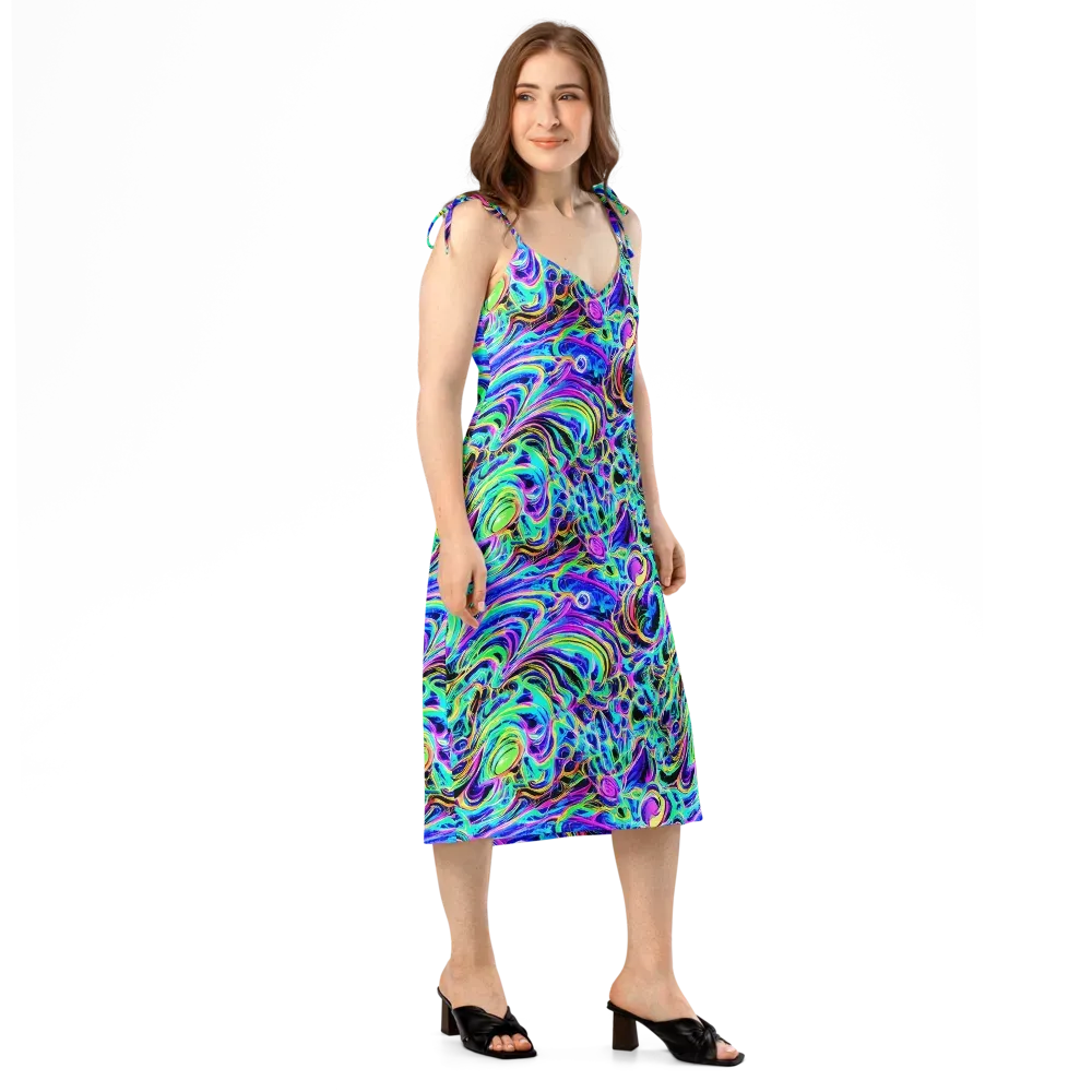 Acid Tidal on Slip Dress — Right Front