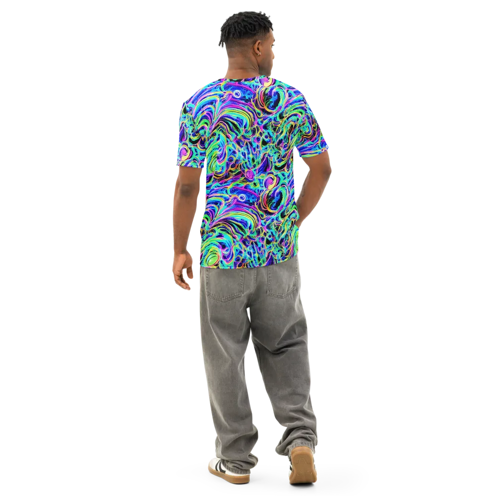 Acid Tidal on Men's Cotton Crew Neck T-Shirt — Back