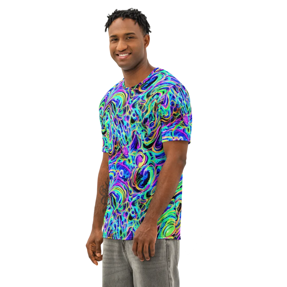 Acid Tidal on Men's Cotton Crew Neck T-Shirt — Left Front