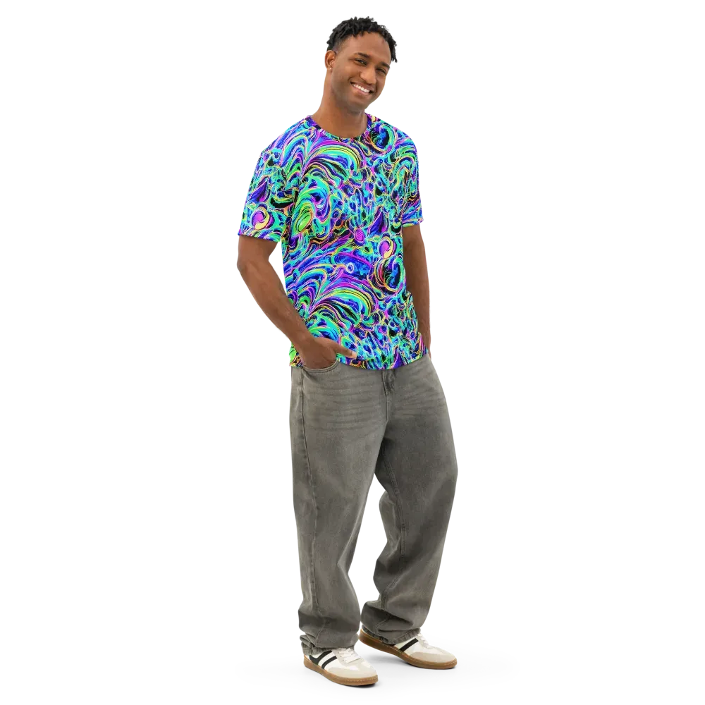 Acid Tidal on Men's Cotton Crew Neck T-Shirt — Right Front