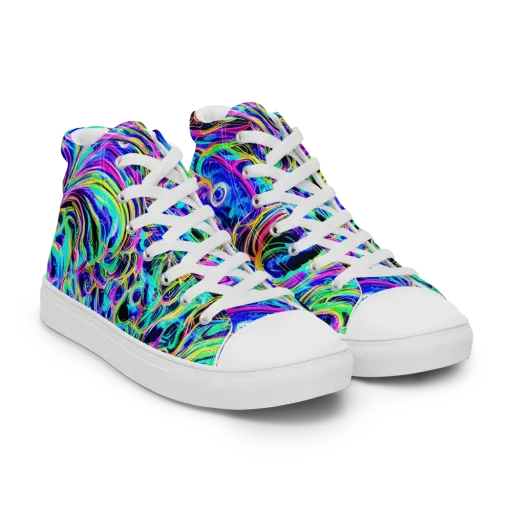 Acid Tidal on a Men's High Top Canvas Shoes
