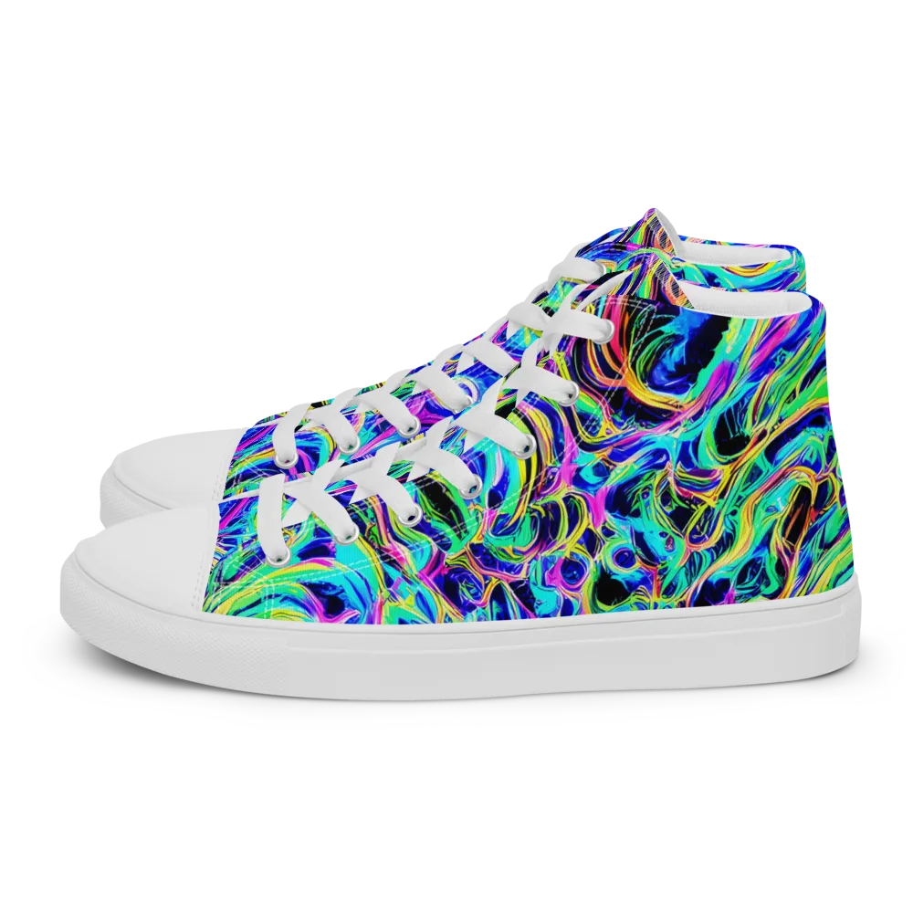 Acid Tidal on Men's High Top Canvas Shoes — Left