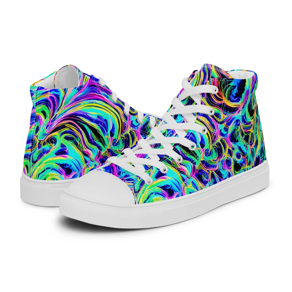 Acid Tidal on Men's High Top Canvas Shoes — Left