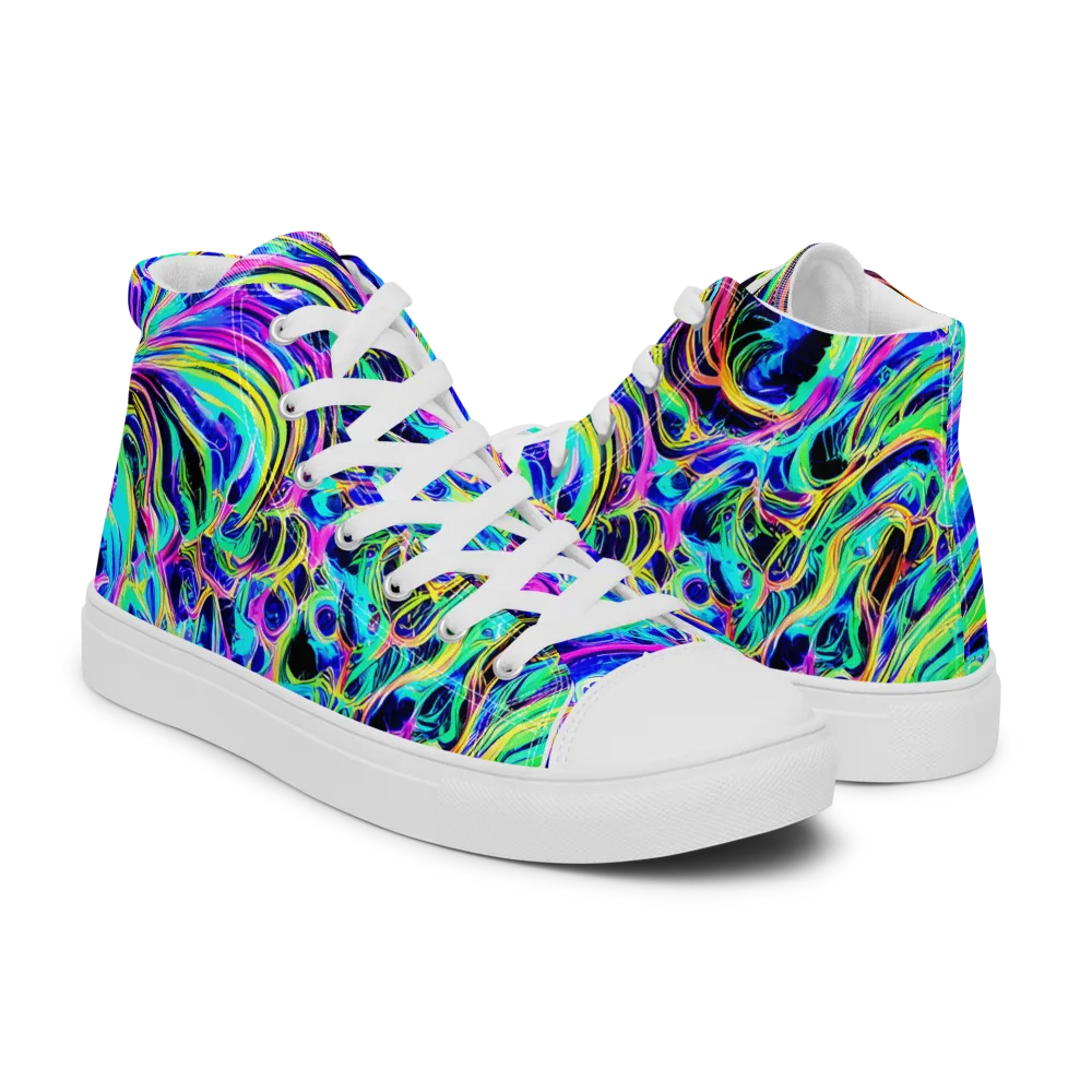 Acid Tidal on Men's High Top Canvas Shoes — Right
