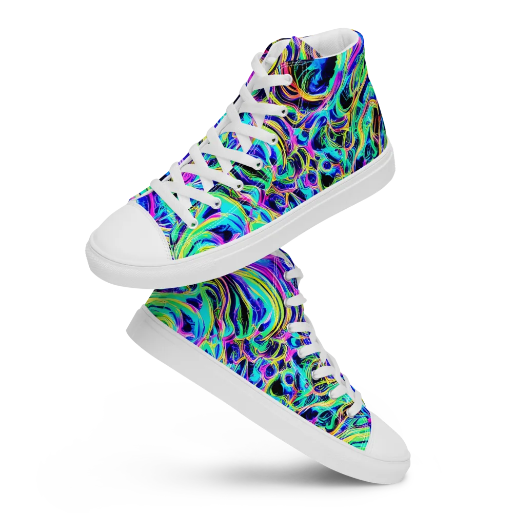 Acid Tidal on Men's High Top Canvas Shoes — Front