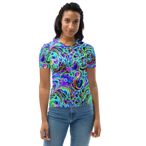 Acid Tidal on a Women's Crew Neck T-Shirt