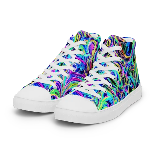 Acid Tidal on a Women's High Top Canvas Shoes