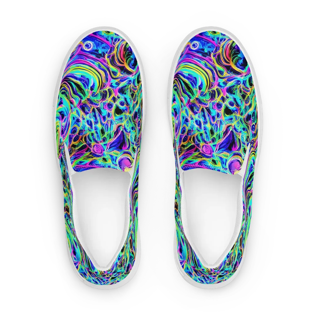 Acid Tidal on Men's Slip-On Canvas Shoes — Front