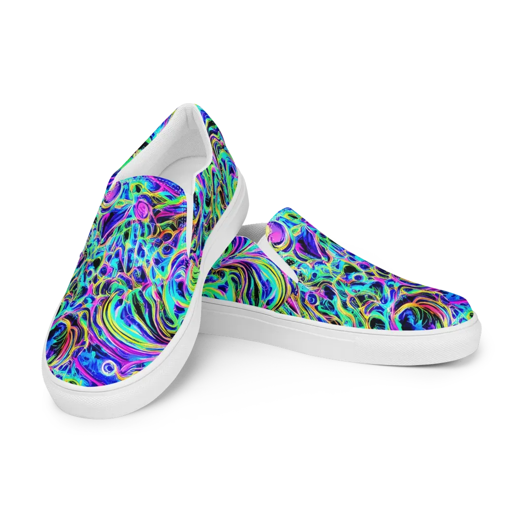 Acid Tidal on Men's Slip-On Canvas Shoes — Left Front