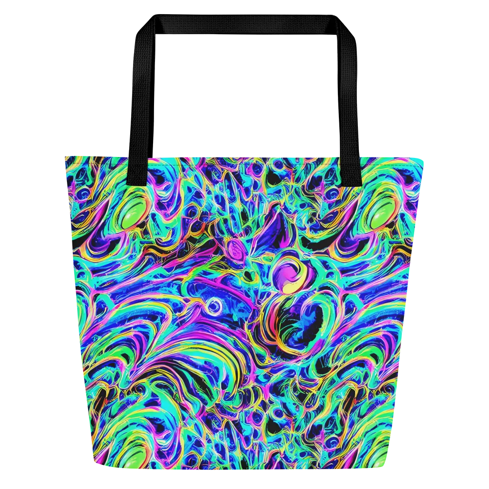 Acid Tidal on Large Tote Bag W/ Pocket — Front