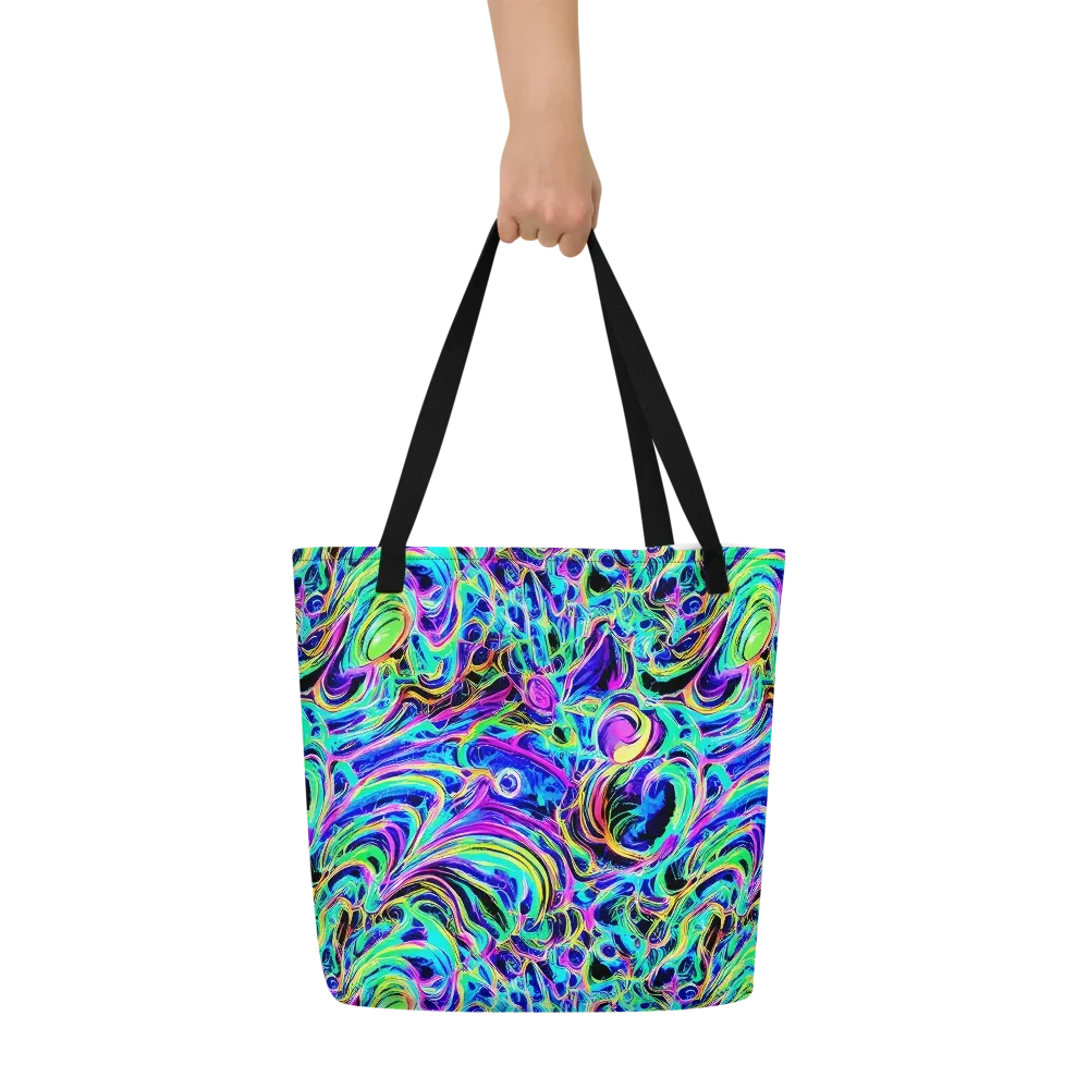 Acid Tidal on Large Tote Bag W/ Pocket — Front