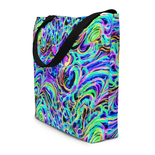 Acid Tidal on a Large Tote Bag W/ Pocket