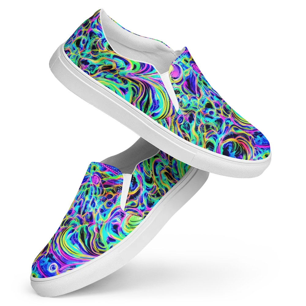Acid Tidal on Women's Slip-On Canvas Shoes — Front
