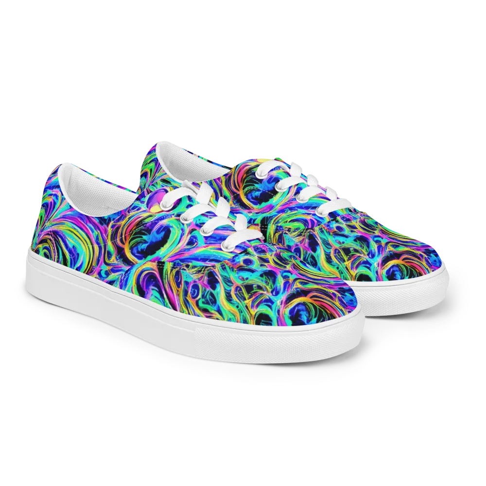 Acid Tidal on Men's Lace-Up Canvas Shoes — Right Front