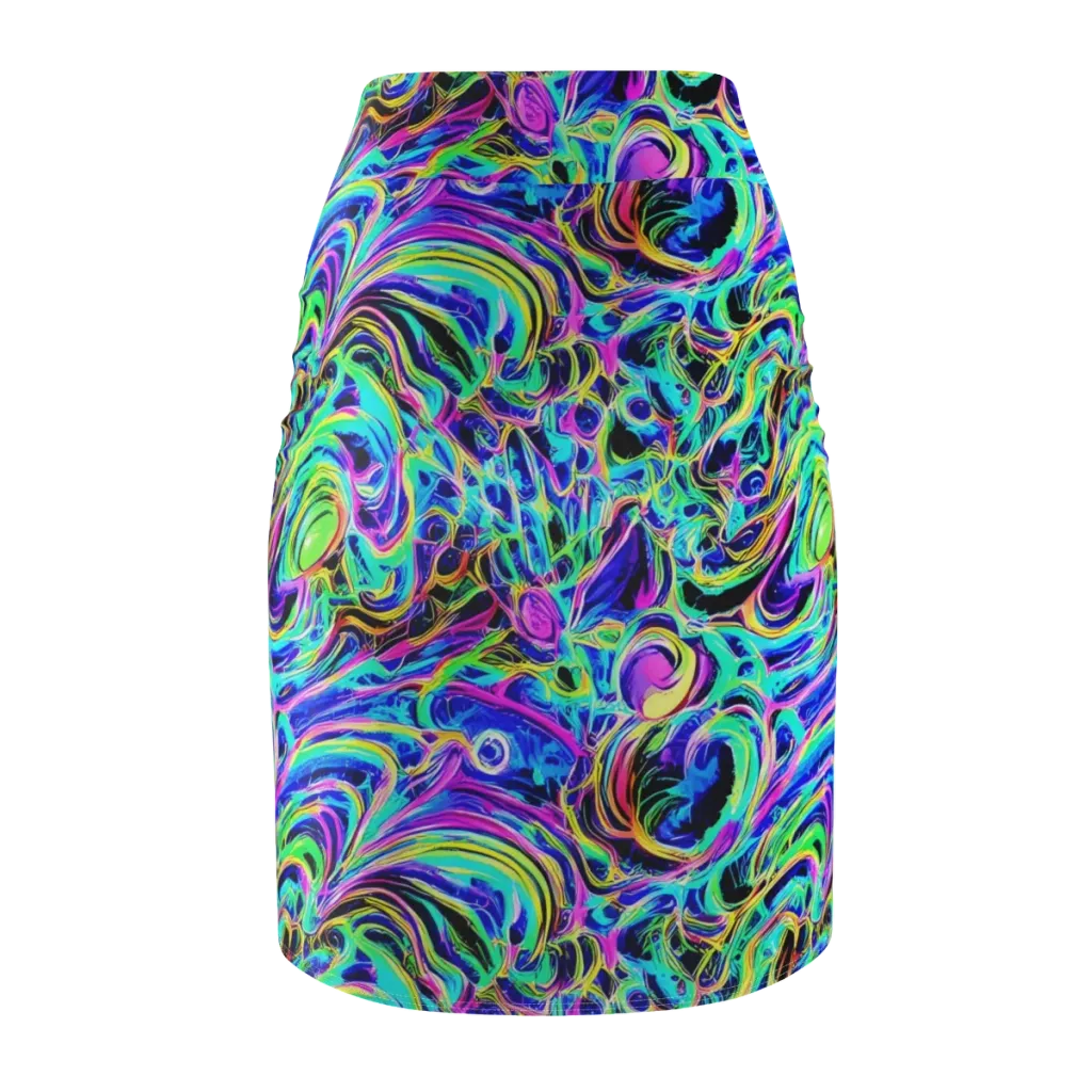 Acid Tidal on Pencil Skirt — Back