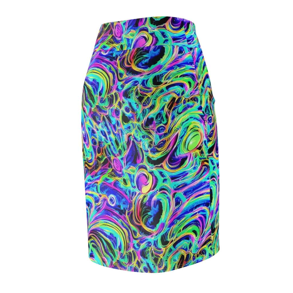 Acid Tidal on Pencil Skirt — Back Side